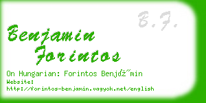 benjamin forintos business card